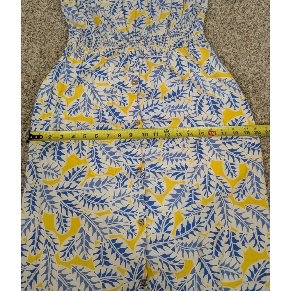 Skies Are Blue Yellow Floral Off The Shoulder Ruffle Midi Dress Size Medium - Picture 11 of 15